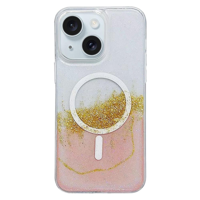 For Iphone 15 Magsafe Gilding Hybrid Clear Tpu Phone Case