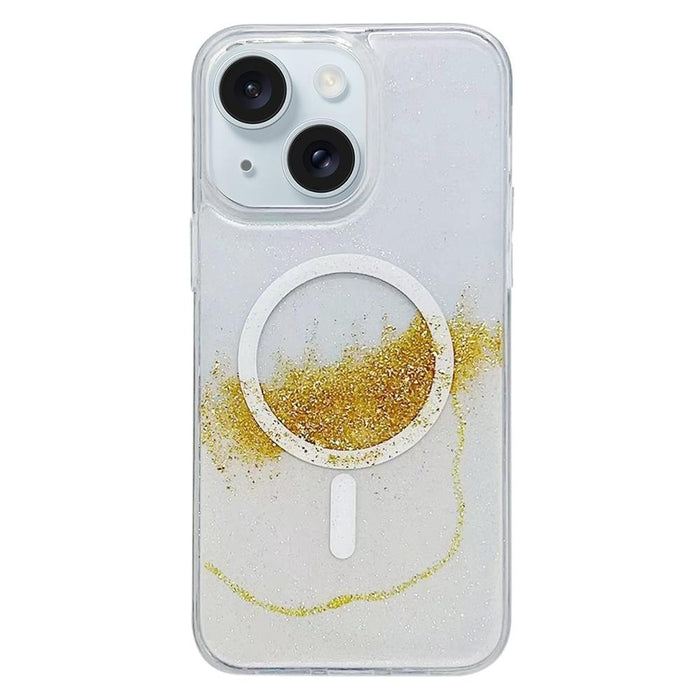 For Iphone 15 Magsafe Gilding Hybrid Clear Tpu Phone Case