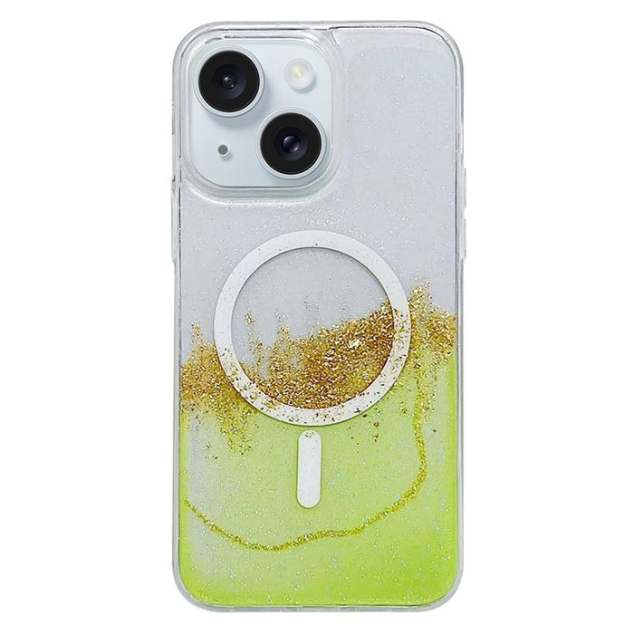 For Iphone 15 Magsafe Gilding Hybrid Clear Tpu Phone Case