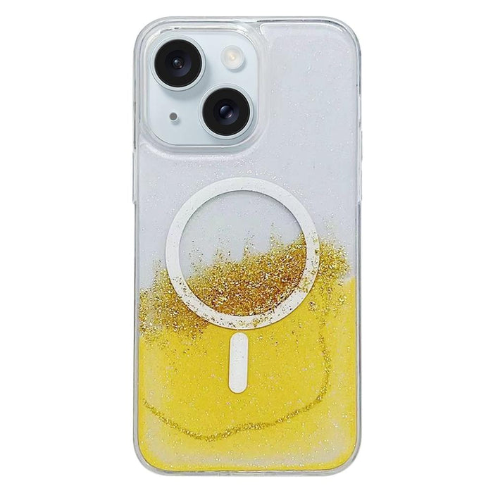 For Iphone 15 Magsafe Gilding Hybrid Clear Tpu Phone Case