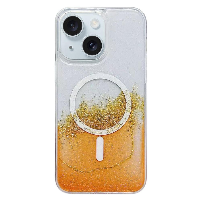 For Iphone 15 Magsafe Gilding Hybrid Clear Tpu Phone Case