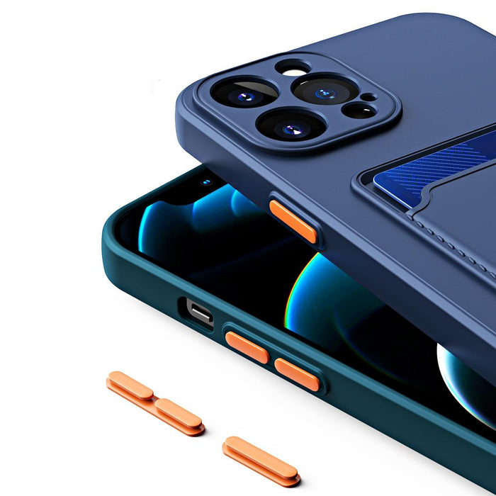 For Iphone 15 Skin Feel Card Contrast Colour Button Tpu Phone Case