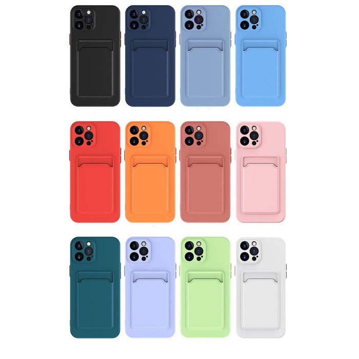 For Iphone 15 Skin Feel Card Contrast Colour Button Tpu Phone Case