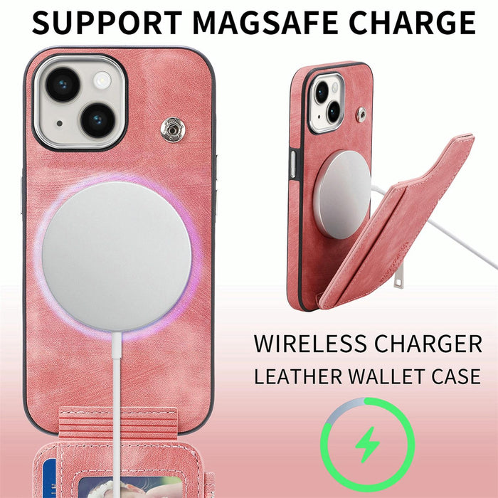 For Iphone 15 Magsafe Zipper Rfid Wallet All-Inclusive Shockrpoof Phone Case