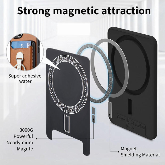 For Iphone 15 Skin Feel Ring Holder Wallet Magnetic Phone Case