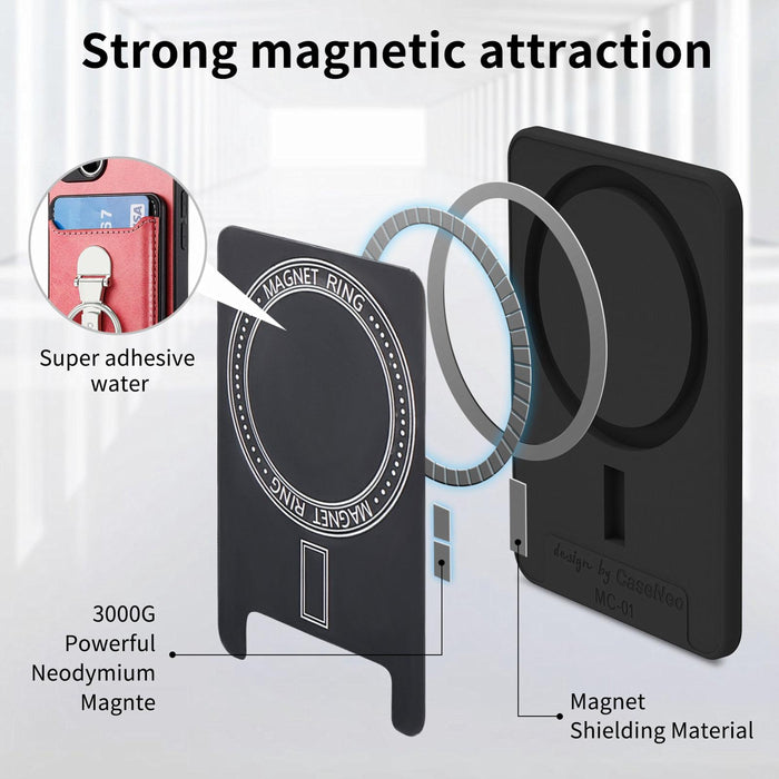 For Iphone 15 Skin Feel Ring Holder Wallet Magnetic Phone Case