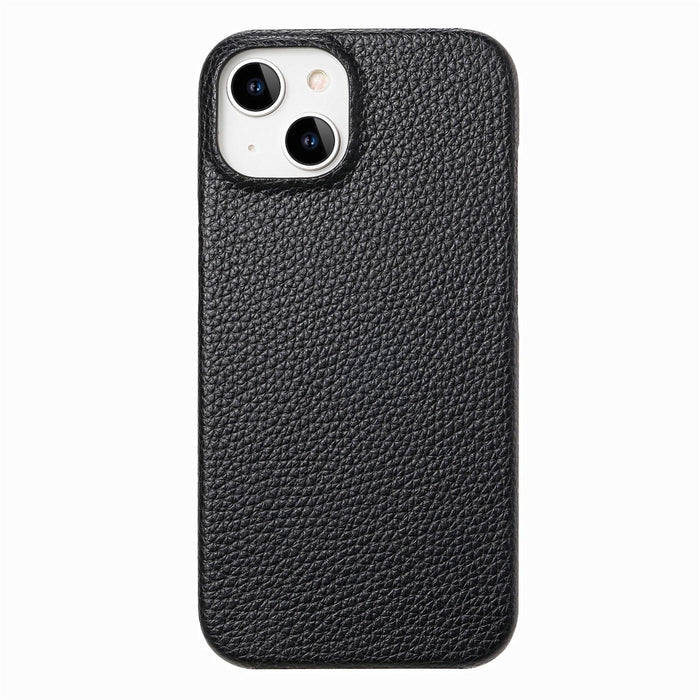 For Iphone 15 Litchi Oil Edge Leather Back Phone Case