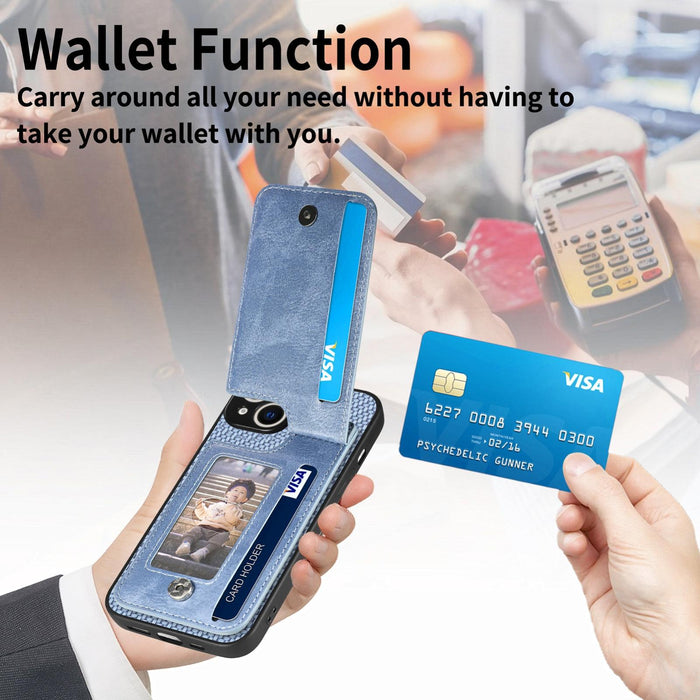 For Iphone 15 Carbon Fiber Vertical Flip Zipper Phone Case