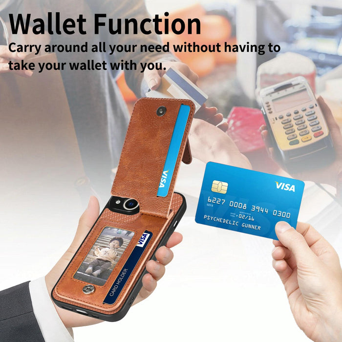 For Iphone 15 Carbon Fiber Vertical Flip Zipper Phone Case