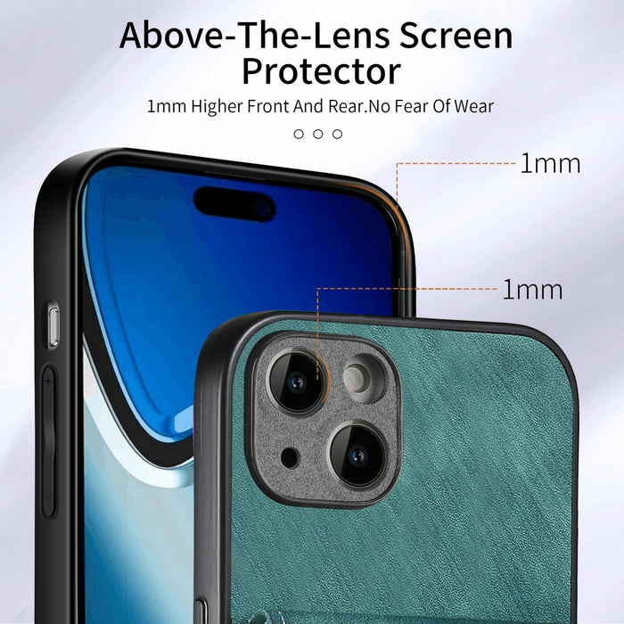 For Iphone 15 Retro Card Wallet Fold Leather Phone Case With Strap