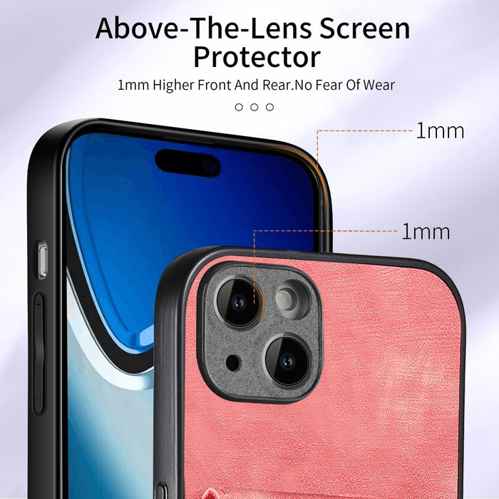 For Iphone 15 Retro Card Wallet Fold Leather Phone Case With Strap