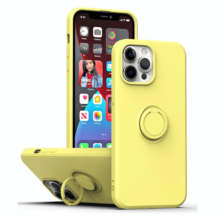 For Iphone 15 Ring Kickstand Silicone Phone Case