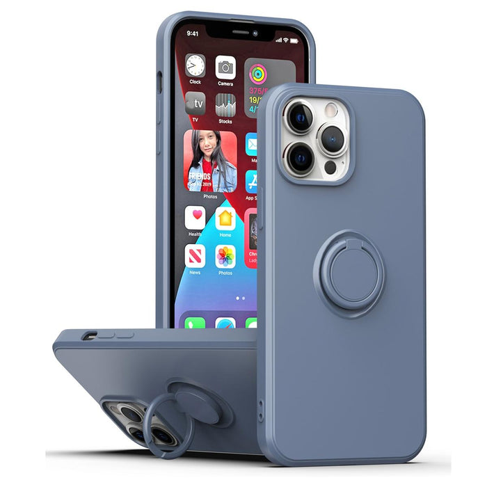 For Iphone 15 Ring Kickstand Silicone Phone Case