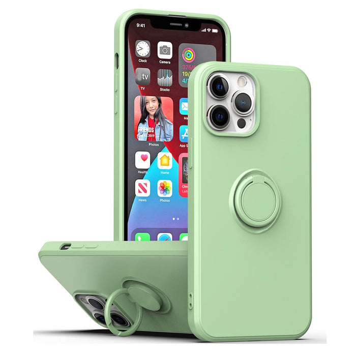For Iphone 15 Ring Kickstand Silicone Phone Case