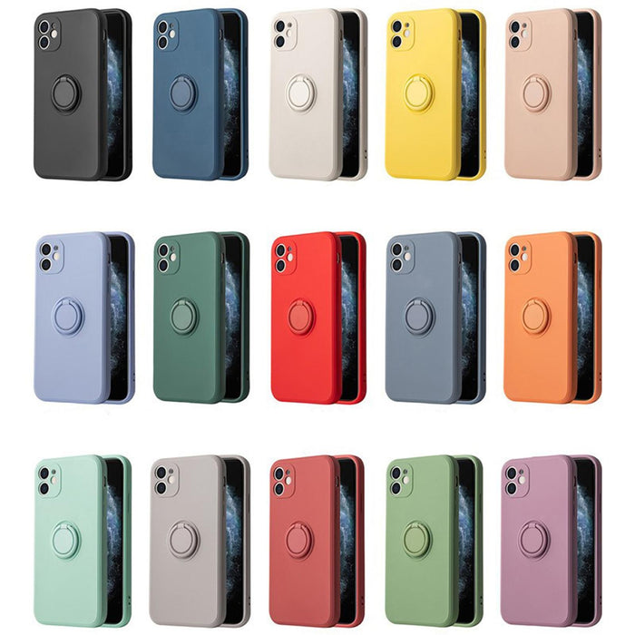 For Iphone 15 Ring Kickstand Silicone Phone Case