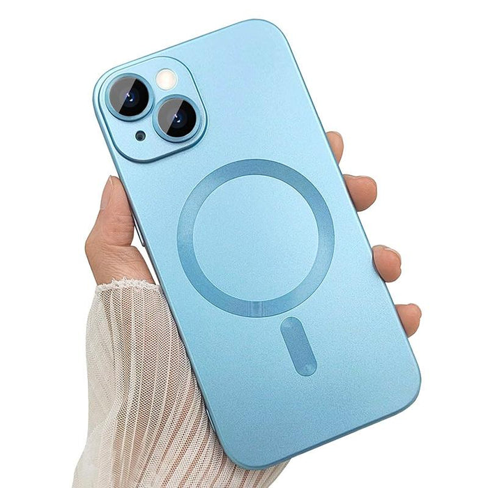 For Iphone 15 Magsafe Matte Tpu Phone Case With Lens Film & Screen Glass Film