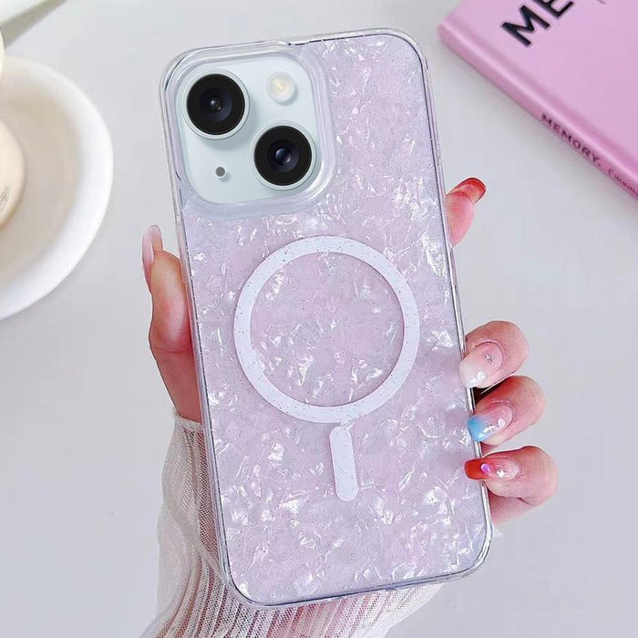 For Iphone 15 Shell Texture Magsafe Tpu Phone Case