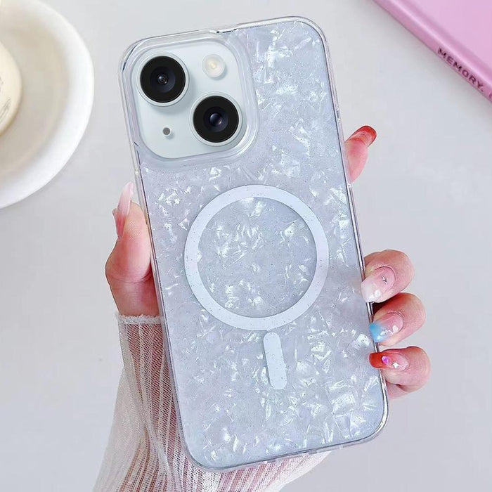 For Iphone 15 Shell Texture Magsafe Tpu Phone Case