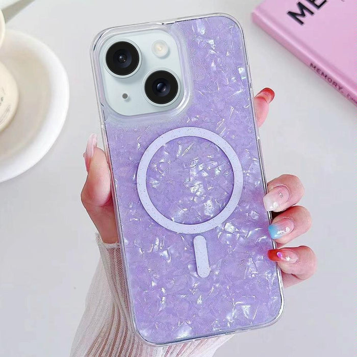For Iphone 15 Shell Texture Magsafe Tpu Phone Case