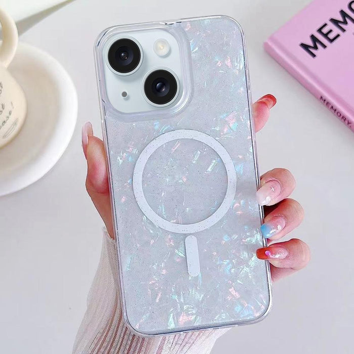 For Iphone 15 Shell Texture Magsafe Tpu Phone Case