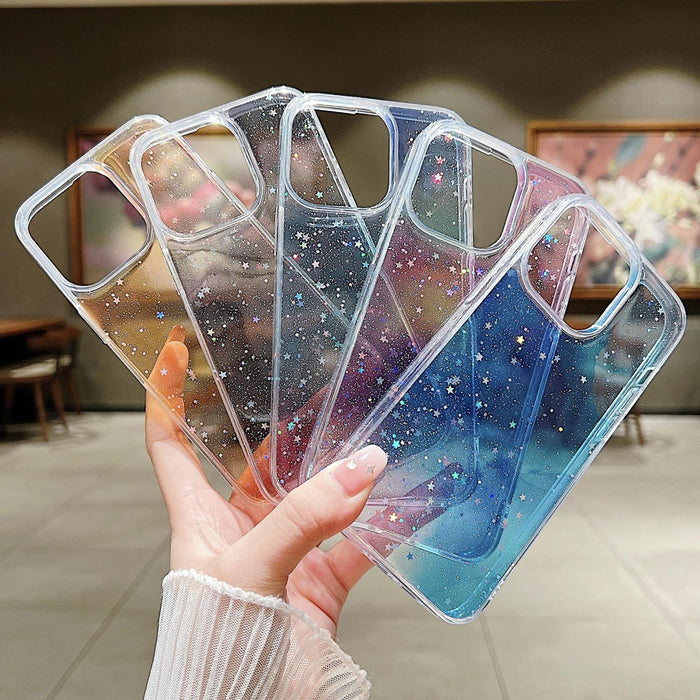 For Iphone 15 Ink Smudged Glitter Tpu Phone Case