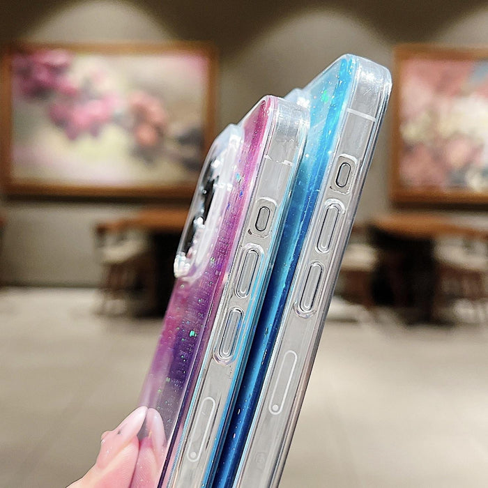 For Iphone 15 Ink Smudged Glitter Tpu Phone Case