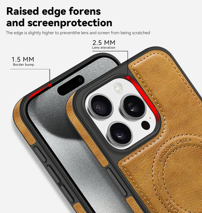 For Iphone 15 Multi-Function Holder Magsafe Pu Phone Case