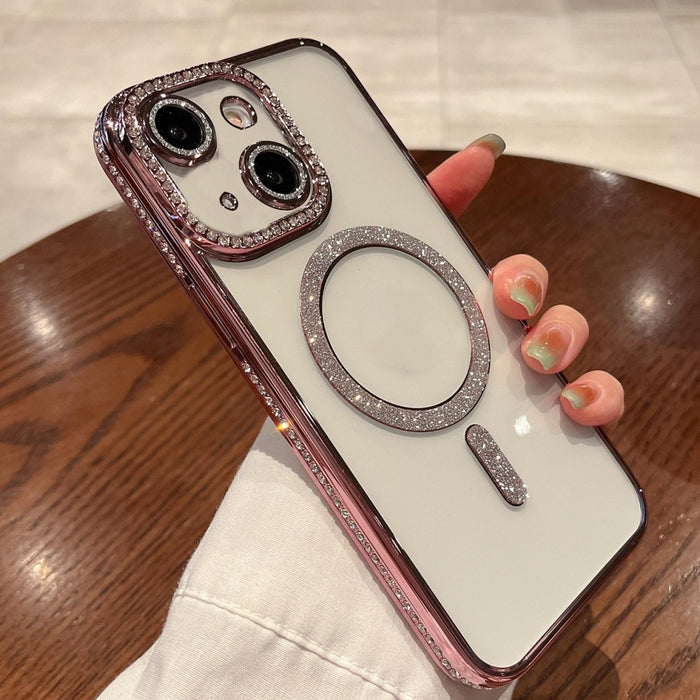 For Iphone 15 Diamond Plated Magsafe Tpu Phone Case