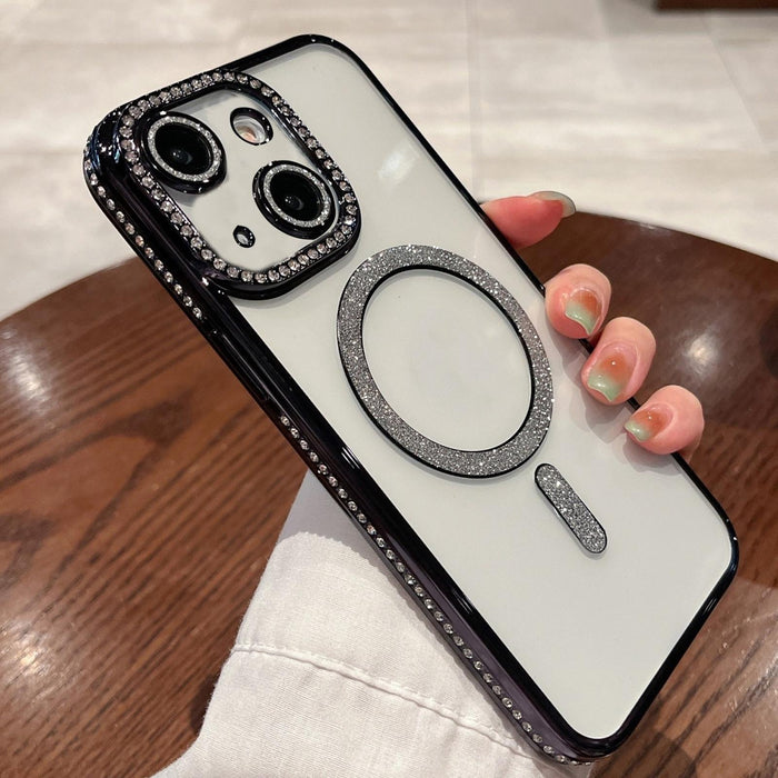 For Iphone 15 Diamond Plated Magsafe Tpu Phone Case