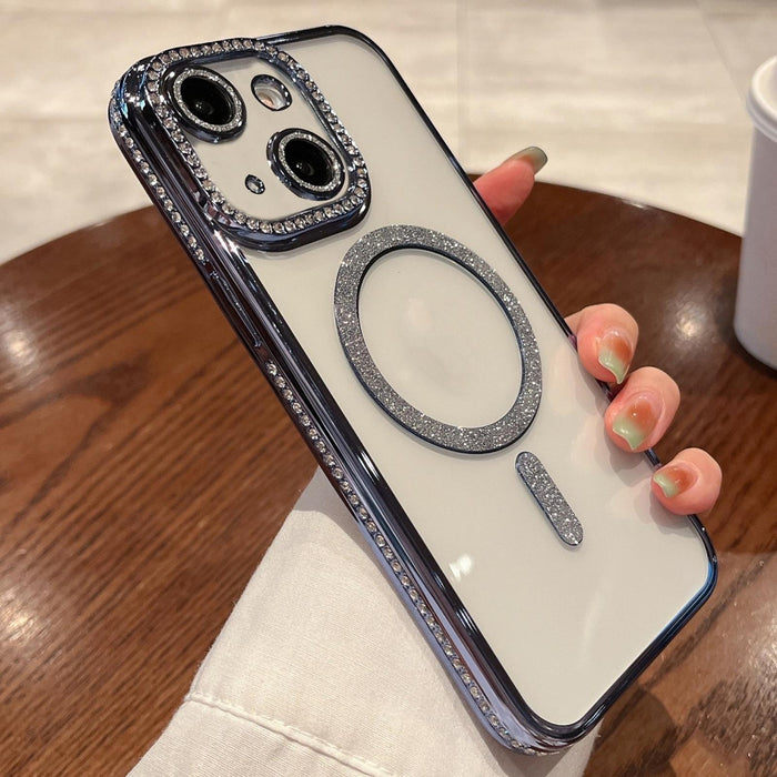 For Iphone 15 Diamond Plated Magsafe Tpu Phone Case