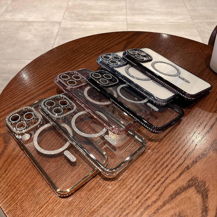 For Iphone 15 Diamond Plated Magsafe Tpu Phone Case