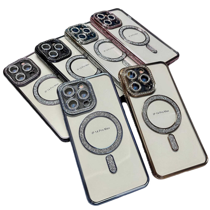 For Iphone 15 Diamond Plated Magsafe Tpu Phone Case