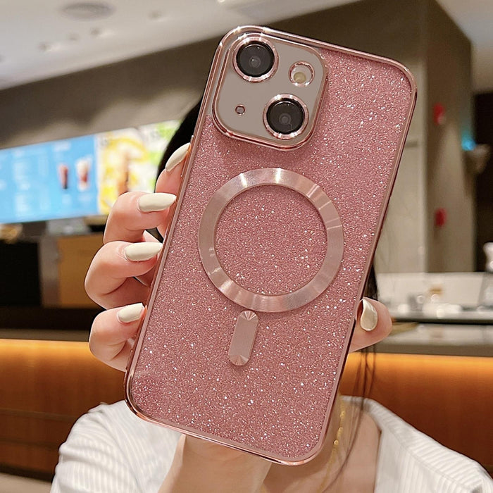 For Iphone 15 Magsafe Glitter Electroplating Tpu Phone Case