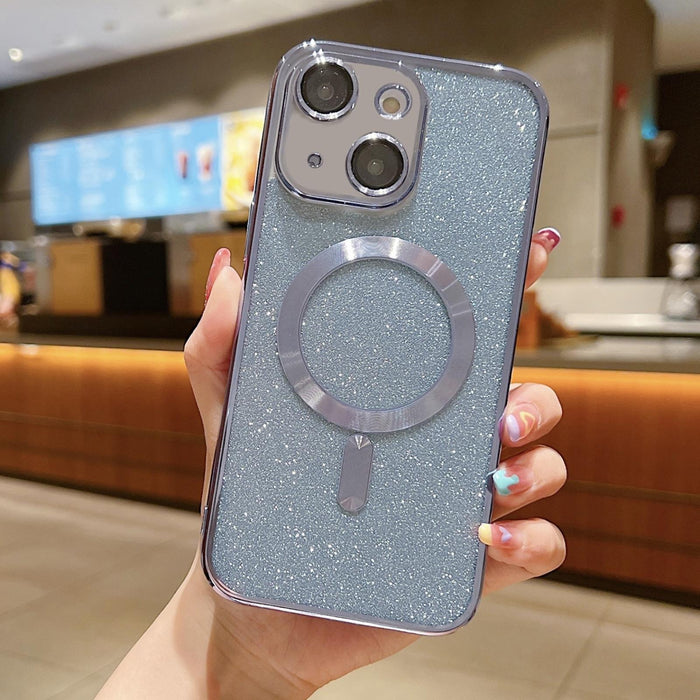 For Iphone 15 Magsafe Glitter Electroplating Tpu Phone Case