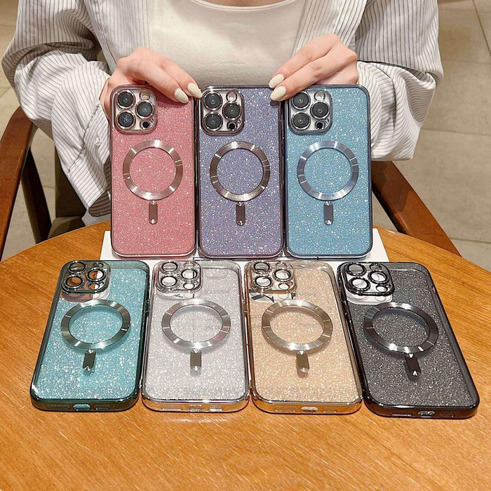 For Iphone 15 Magsafe Glitter Electroplating Tpu Phone Case