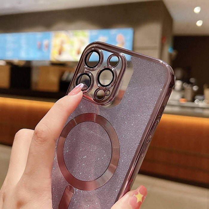 For Iphone 15 Magsafe Glitter Electroplating Tpu Phone Case