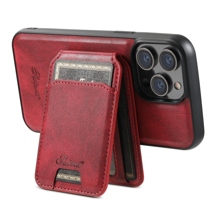 For Iphone 15 Magsafe Oil Eax Leather Detachable Wallet Back Phone Case