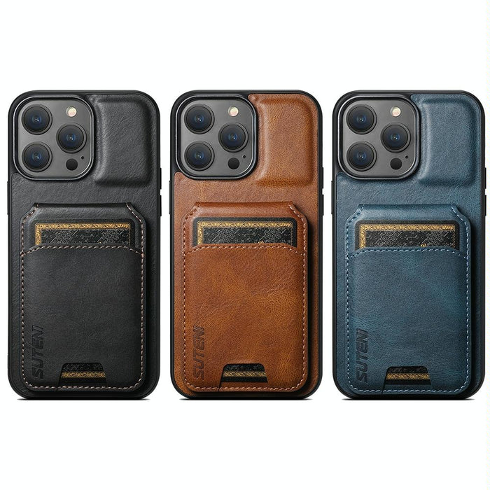 For Iphone 15 Leather Wallet Stand Back Phone Case