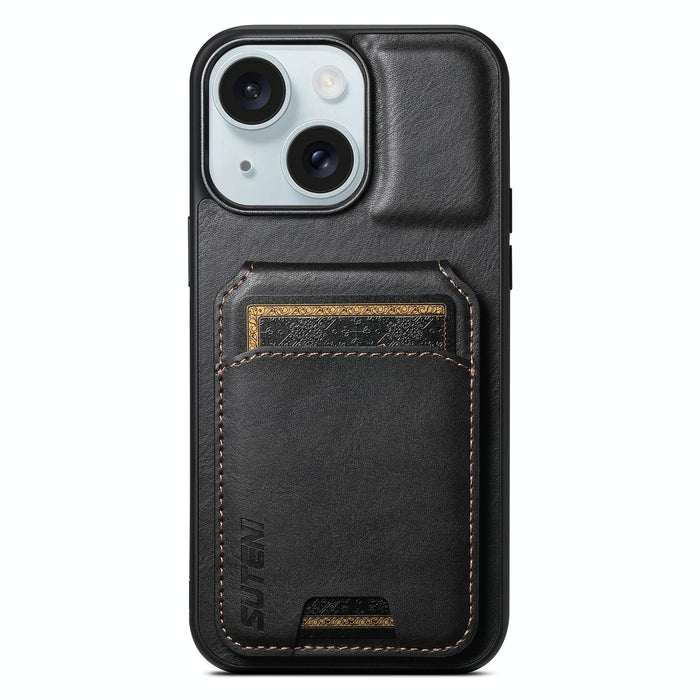 For Iphone 15 Leather Wallet Stand Back Phone Case