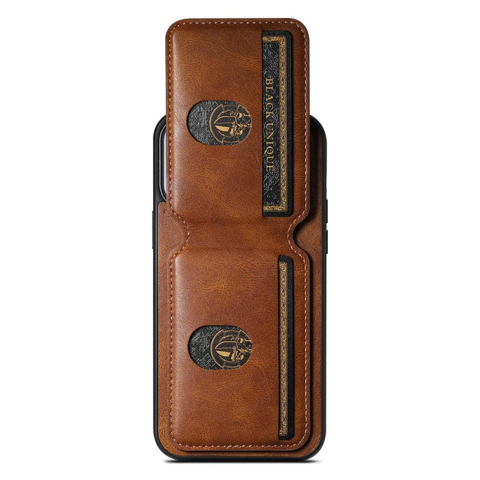 For Iphone 15 Leather Wallet Stand Back Phone Case