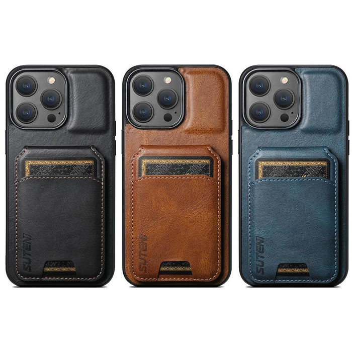 For Iphone 15 Leather Wallet Stand Back Phone Case