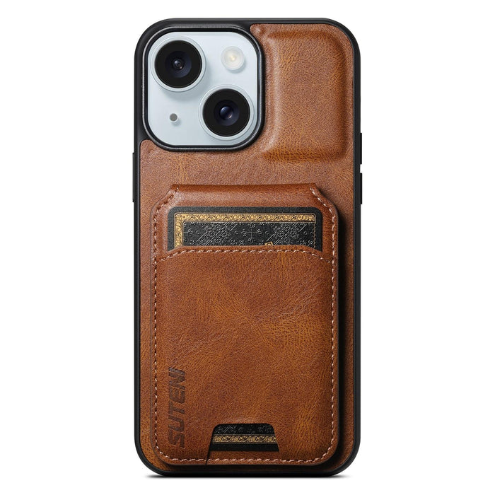 For Iphone 15 Leather Wallet Stand Back Phone Case