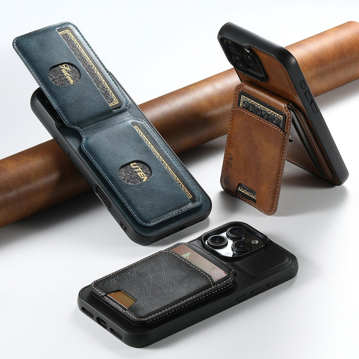 For Iphone 15 Leather Wallet Stand Back Phone Case