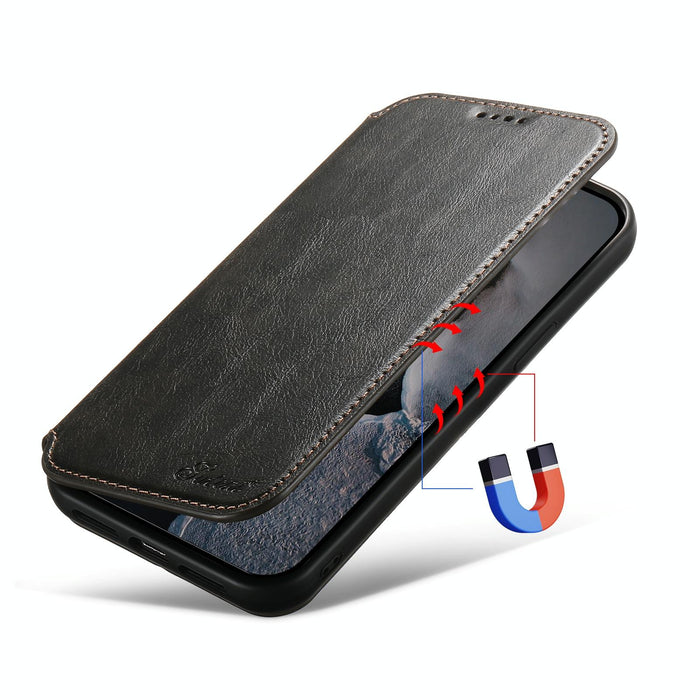 For Iphone 15 Leather Magnetic Magsafe Phone Case