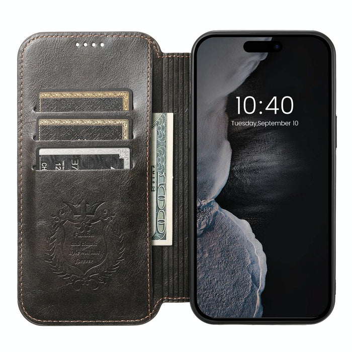 For Iphone 15 Leather Magnetic Magsafe Phone Case