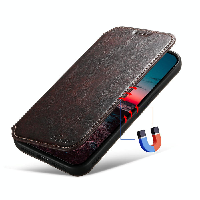 For Iphone 15 Leather Magnetic Magsafe Phone Case