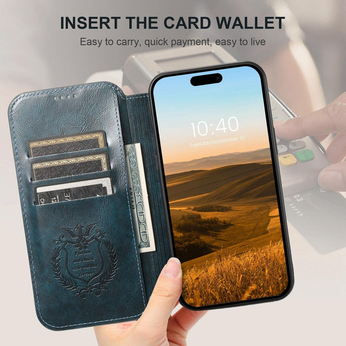 For Iphone 15 Leather Magnetic Magsafe Phone Case