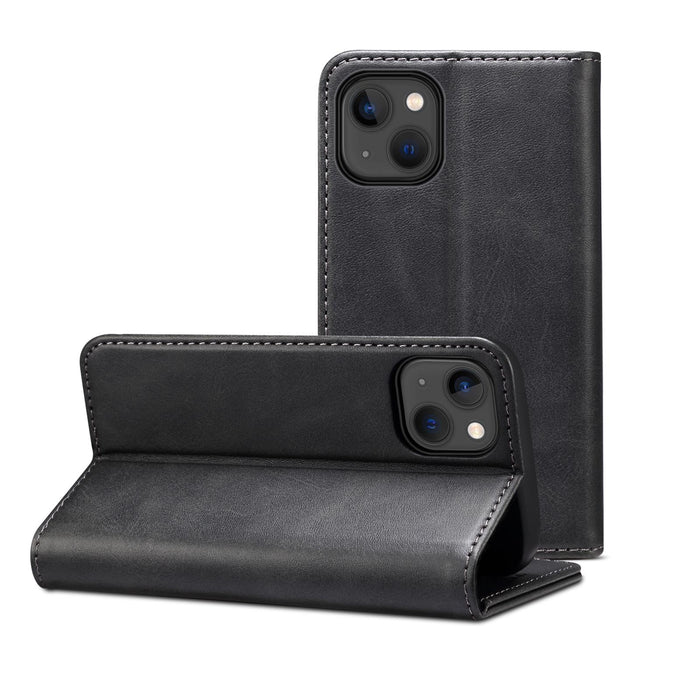 For Iphone 15 Calf Texture Horizontal Flip Leather Phone Case