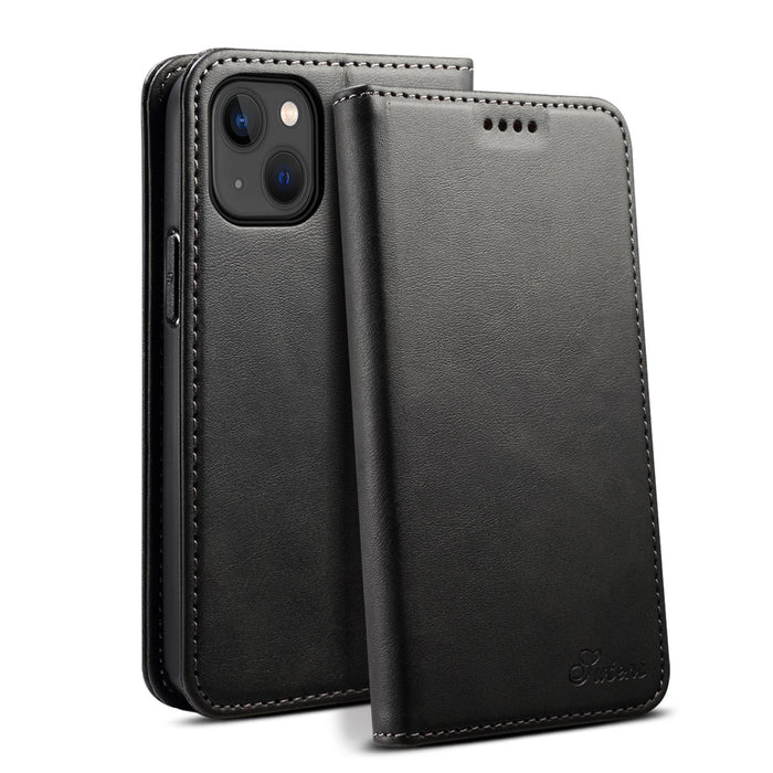 For Iphone 15 Calf Texture Horizontal Flip Leather Phone Case