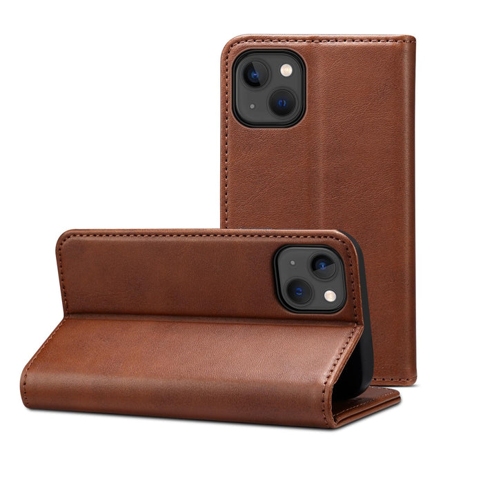 For Iphone 15 Calf Texture Horizontal Flip Leather Phone Case
